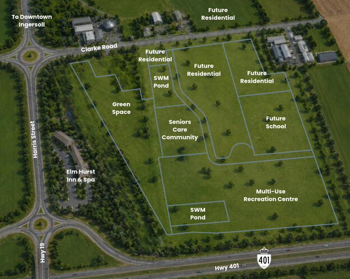 Labelled map of Ingersoll Community Campus